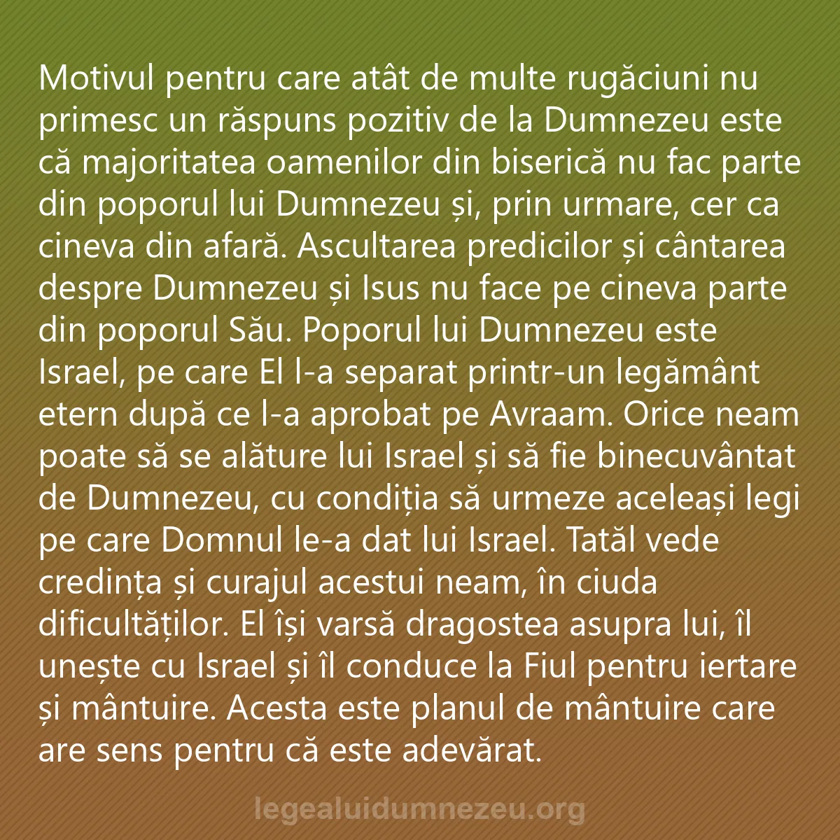 0069 - Postare despre Legea lui Dumnezeu: Motivul pentru care atât de multe rugăciuni nu primesc...