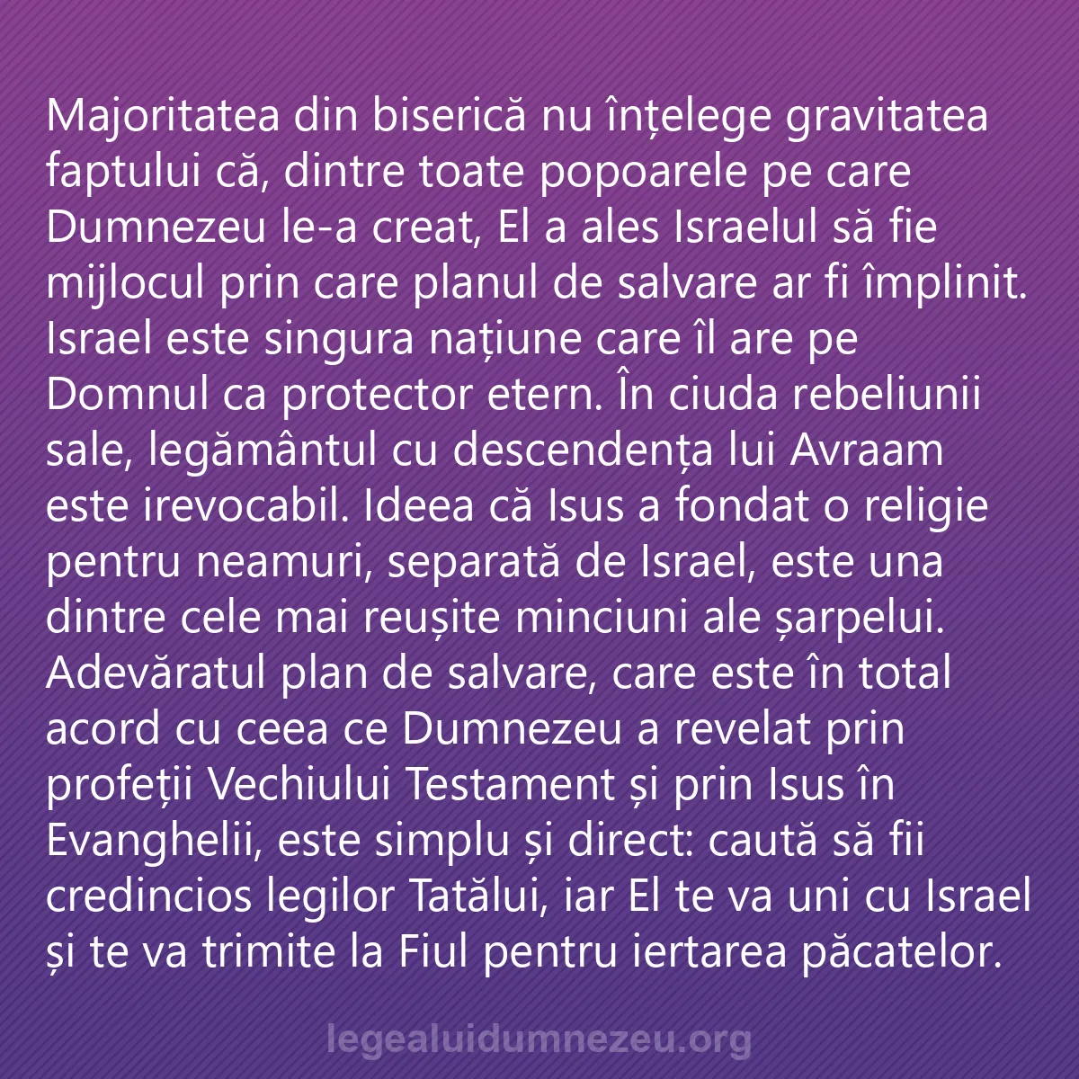 0071 - Postare despre Legea lui Dumnezeu: Majoritatea din biserică nu înțelege gravitatea faptului...