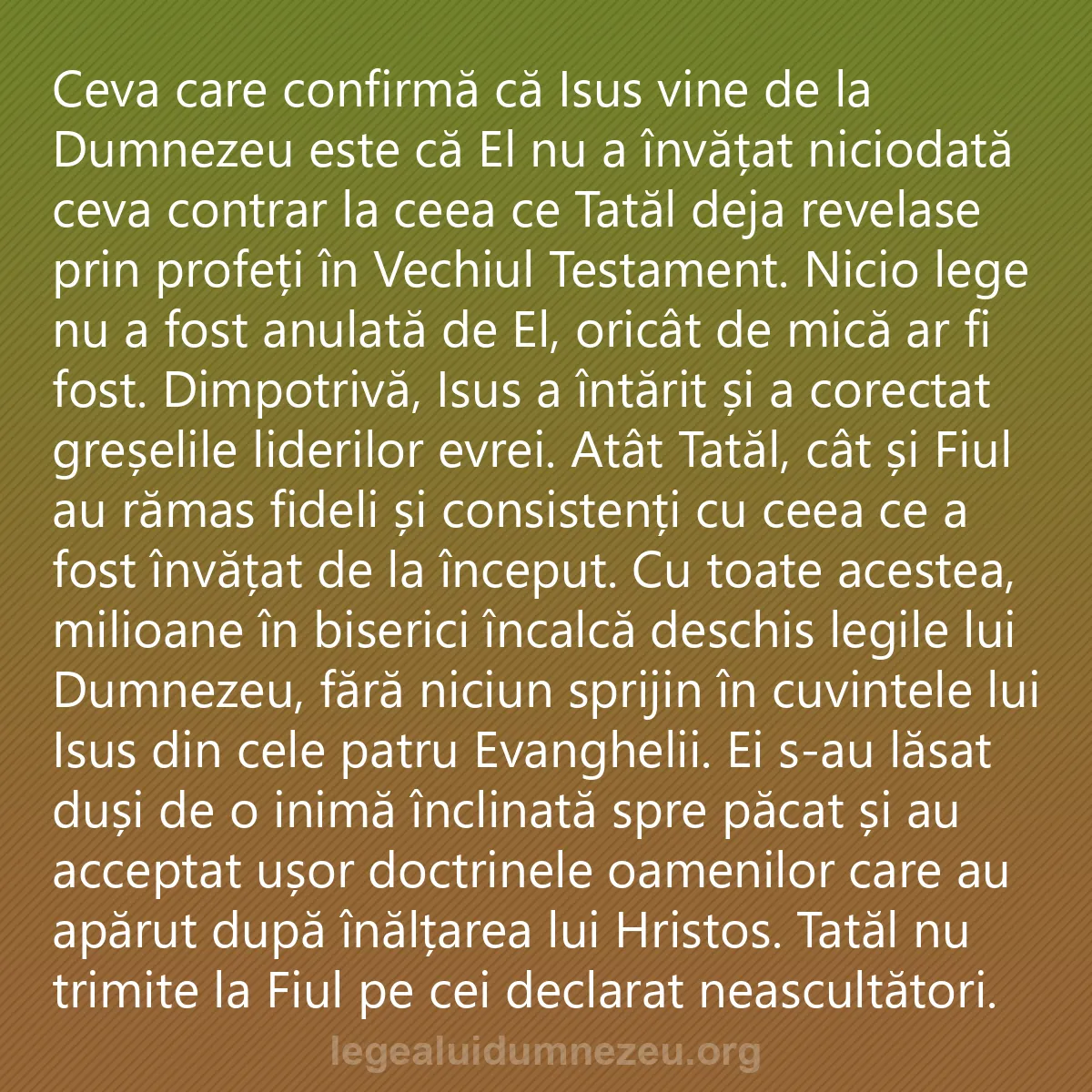 0129 - Postare despre Legea lui Dumnezeu: Ceva care confirmă că Isus vine de la Dumnezeu este...