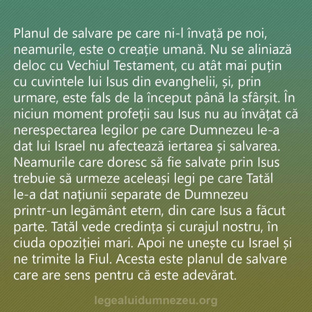 0223 - Postare despre Legea lui Dumnezeu: Planul de salvare pe care ni-l învață pe noi, neamurile,...