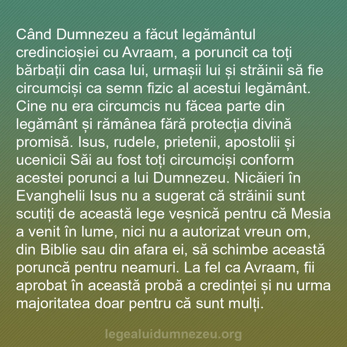 b0023 - Postare despre Legea lui Dumnezeu: Când Dumnezeu a făcut legământul credincioșiei cu Avraam, a...