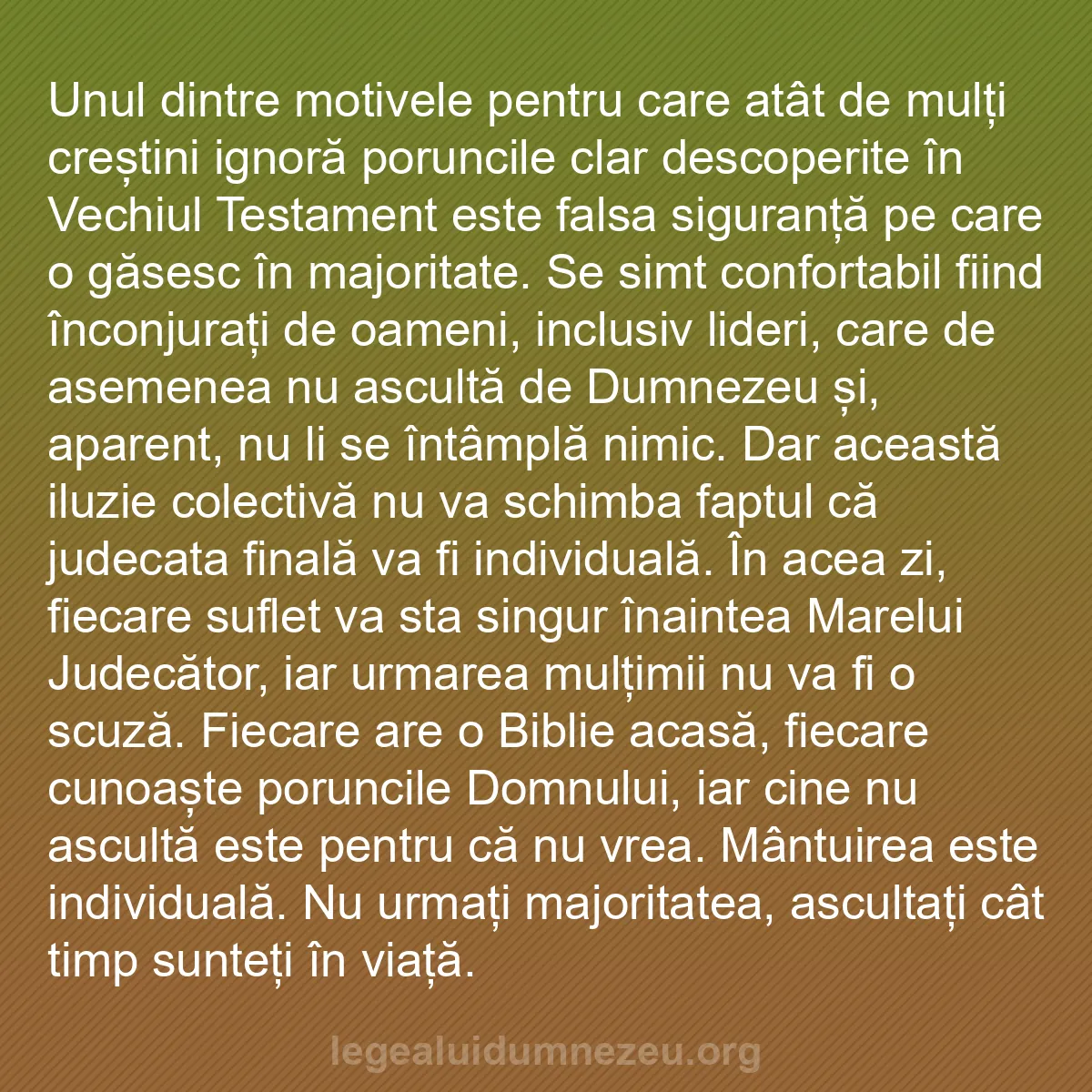 b0049 - Postare despre Legea lui Dumnezeu: Unul dintre motivele pentru care atât de mulți creștini ignoră...