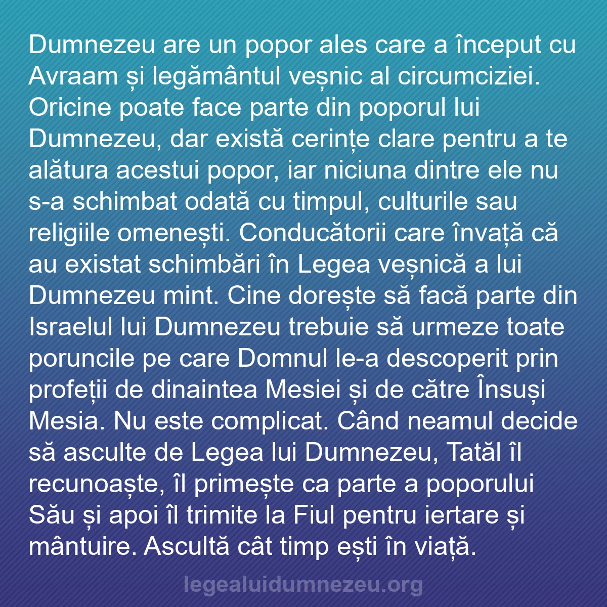 b0155 - Postare despre Legea lui Dumnezeu: Dumnezeu are un popor ales care a început cu Avraam și legământul...