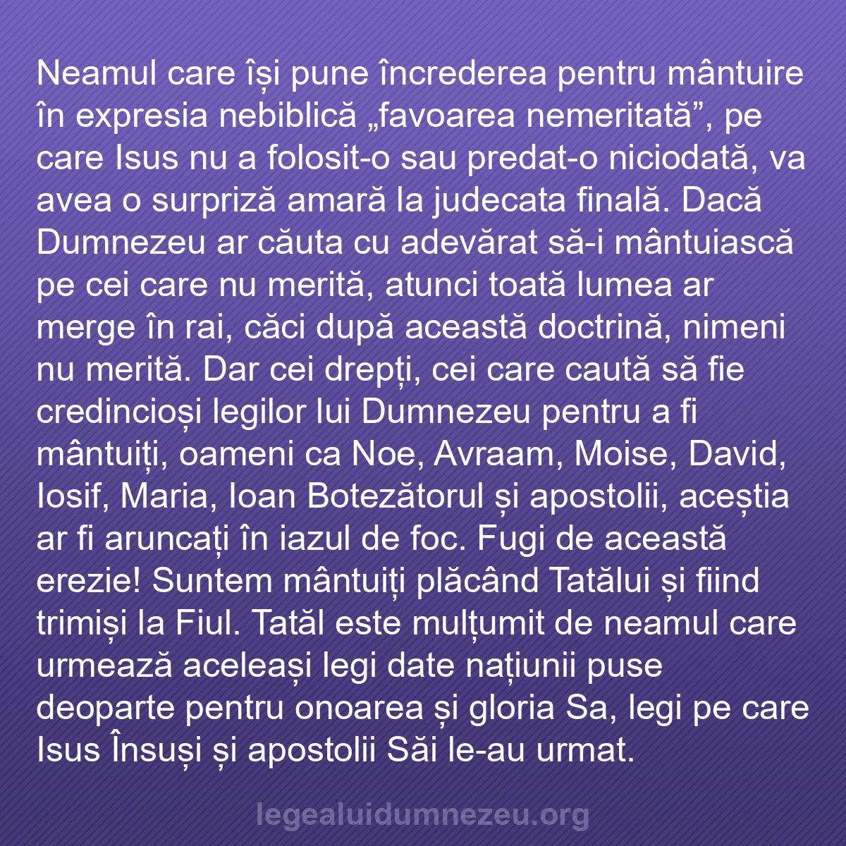 b0158 - Postare despre Legea lui Dumnezeu: Neamul care își pune încrederea pentru mântuire în expresia...