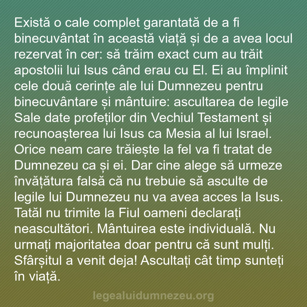 b0183 - Postare despre Legea lui Dumnezeu: Există o cale complet garantată de a fi binecuvântat în această...