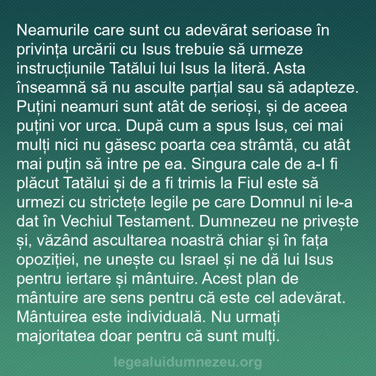 b0185 - Postare despre Legea lui Dumnezeu: Neamurile care sunt cu adevărat serioase în privința urcării...