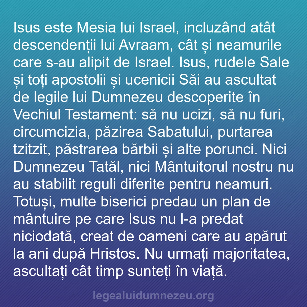 b0195 - Postare despre Legea lui Dumnezeu: Isus este Mesia lui Israel, incluzând atât descendenții lui...