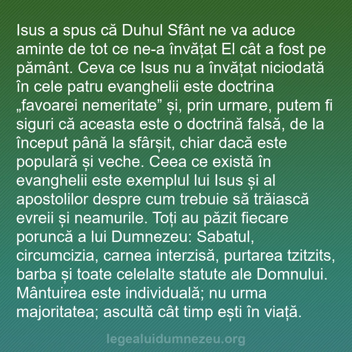 b0210 - Postare despre Legea lui Dumnezeu: Isus a spus că Duhul Sfânt ne va aduce aminte de tot ce ne-a...