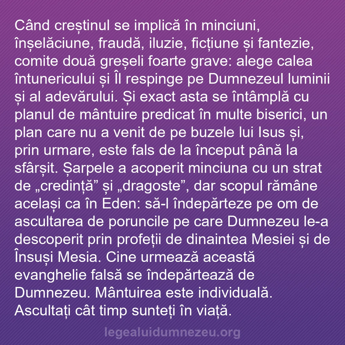 b0251 - Postare despre Legea lui Dumnezeu: Când creștinul se implică în minciuni, înșelăciune, fraudă,...