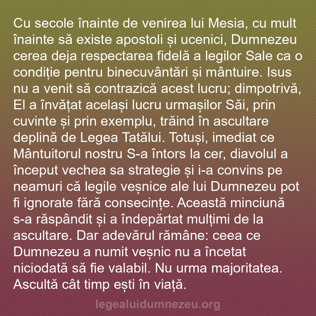 b0268 - Postare despre Legea lui Dumnezeu: Cu secole înainte de venirea lui Mesia, cu mult înainte să existe...