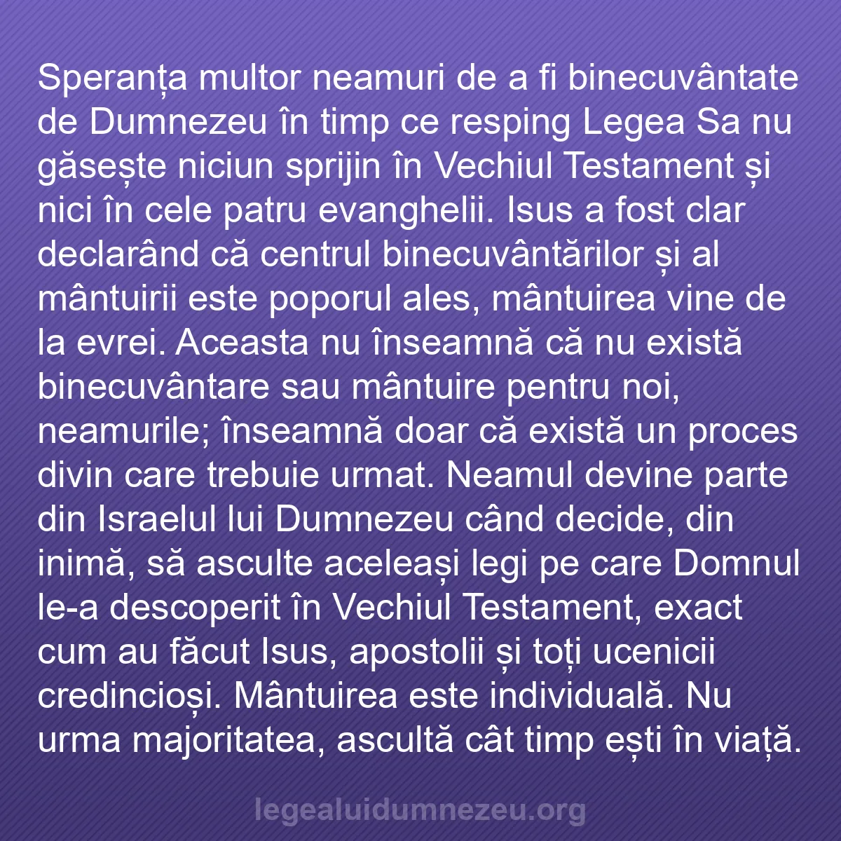 b0298 - Postare despre Legea lui Dumnezeu: Speranța multor neamuri de a fi binecuvântate de Dumnezeu în...