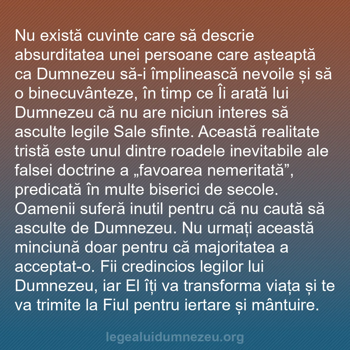 b0372 - Postare despre Legea lui Dumnezeu: Nu există cuvinte care să descrie absurditatea unei persoane...