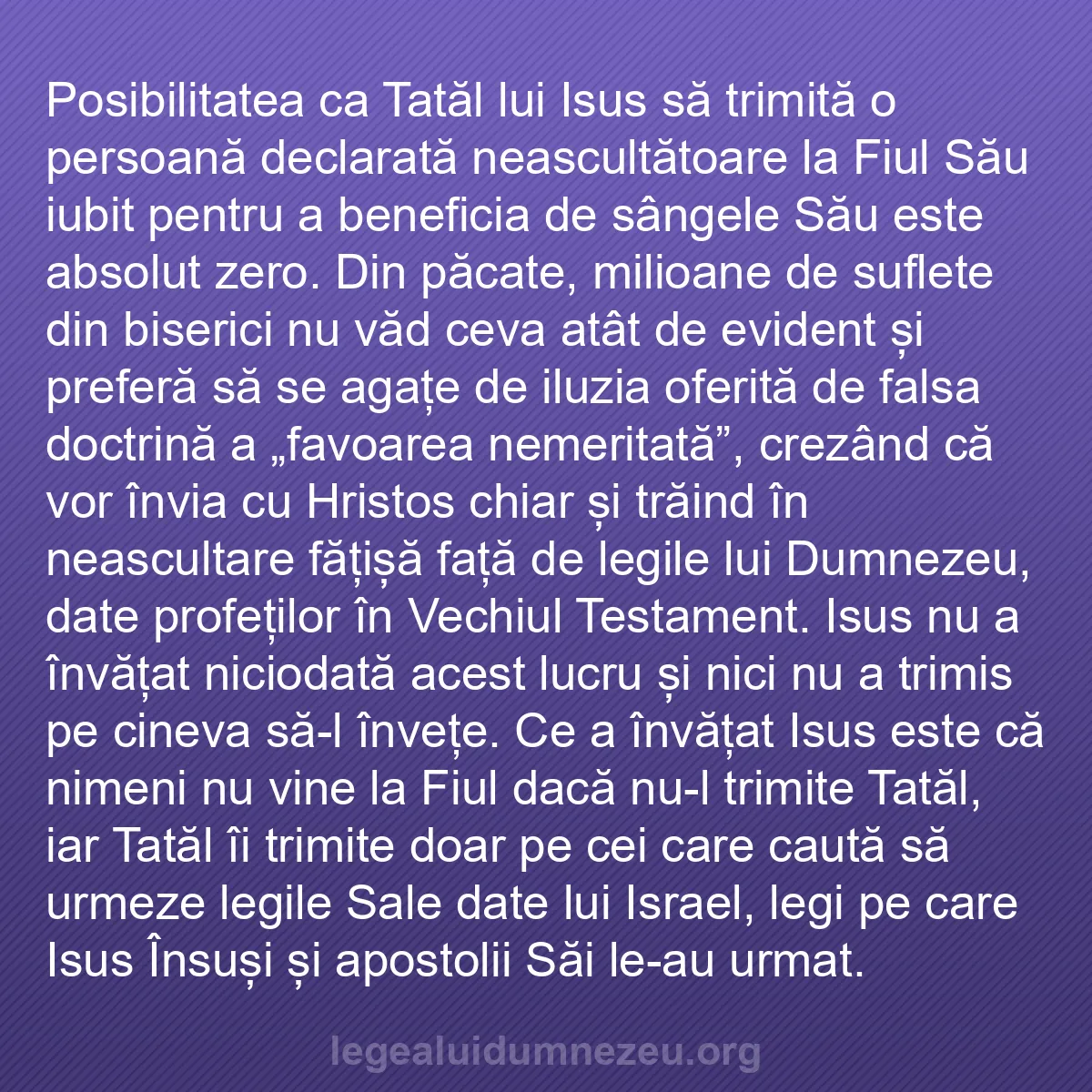 b0398 - Postare despre Legea lui Dumnezeu: Posibilitatea ca Tatăl lui Isus să trimită o persoană declarată...