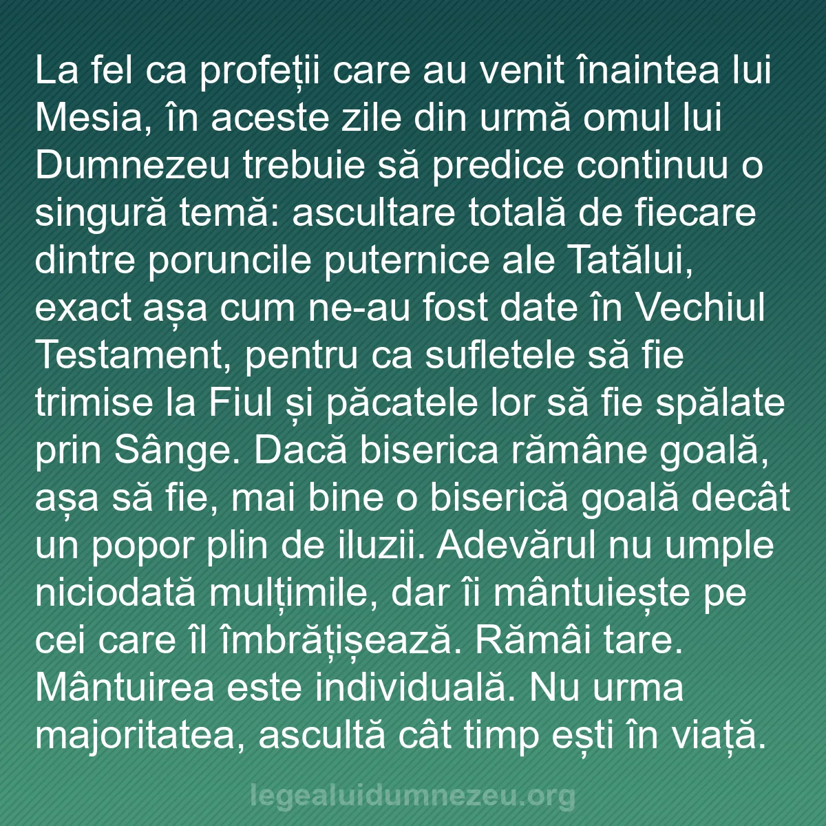 b0405 - Postare despre Legea lui Dumnezeu: La fel ca profeții care au venit înaintea lui Mesia, în aceste...