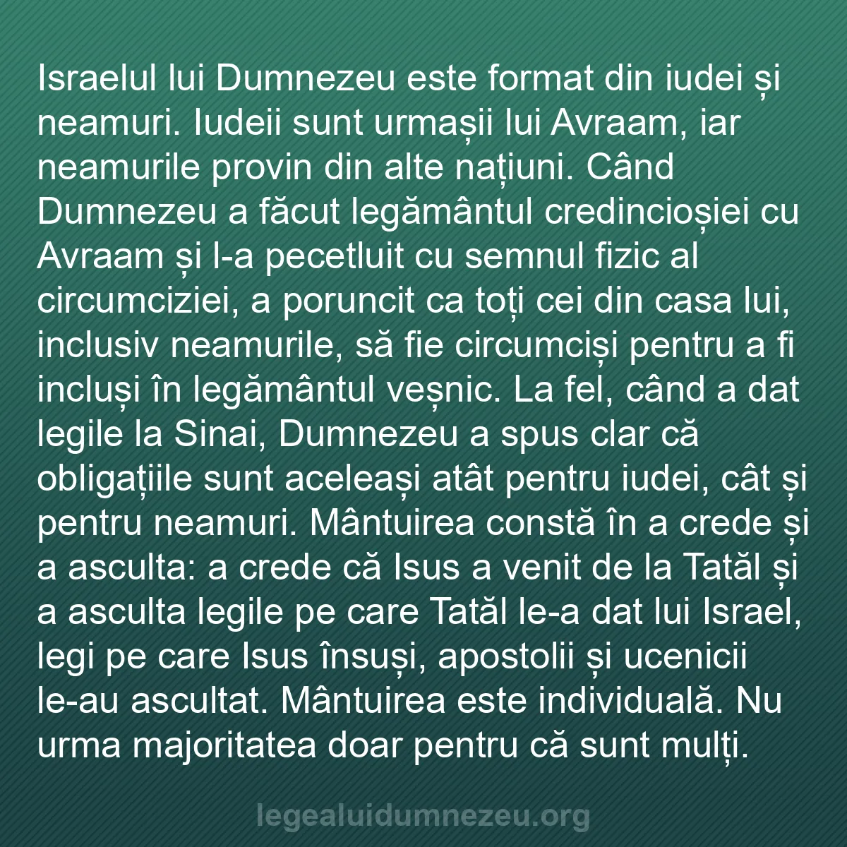 b0420 - Postare despre Legea lui Dumnezeu: Israelul lui Dumnezeu este format din iudei și neamuri. Iudeii...