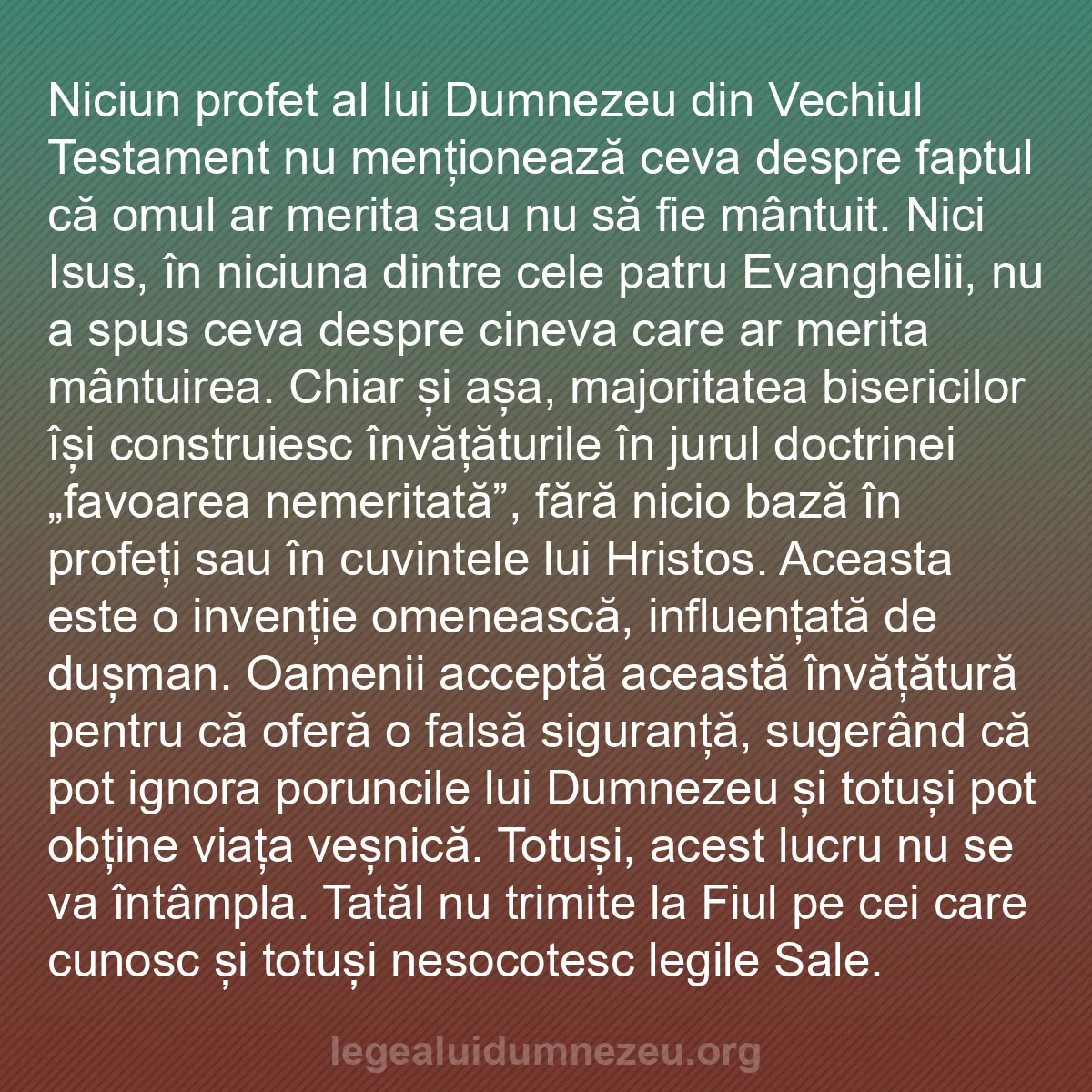 b0433 - Postare despre Legea lui Dumnezeu: Niciun profet al lui Dumnezeu din Vechiul Testament nu menționează...