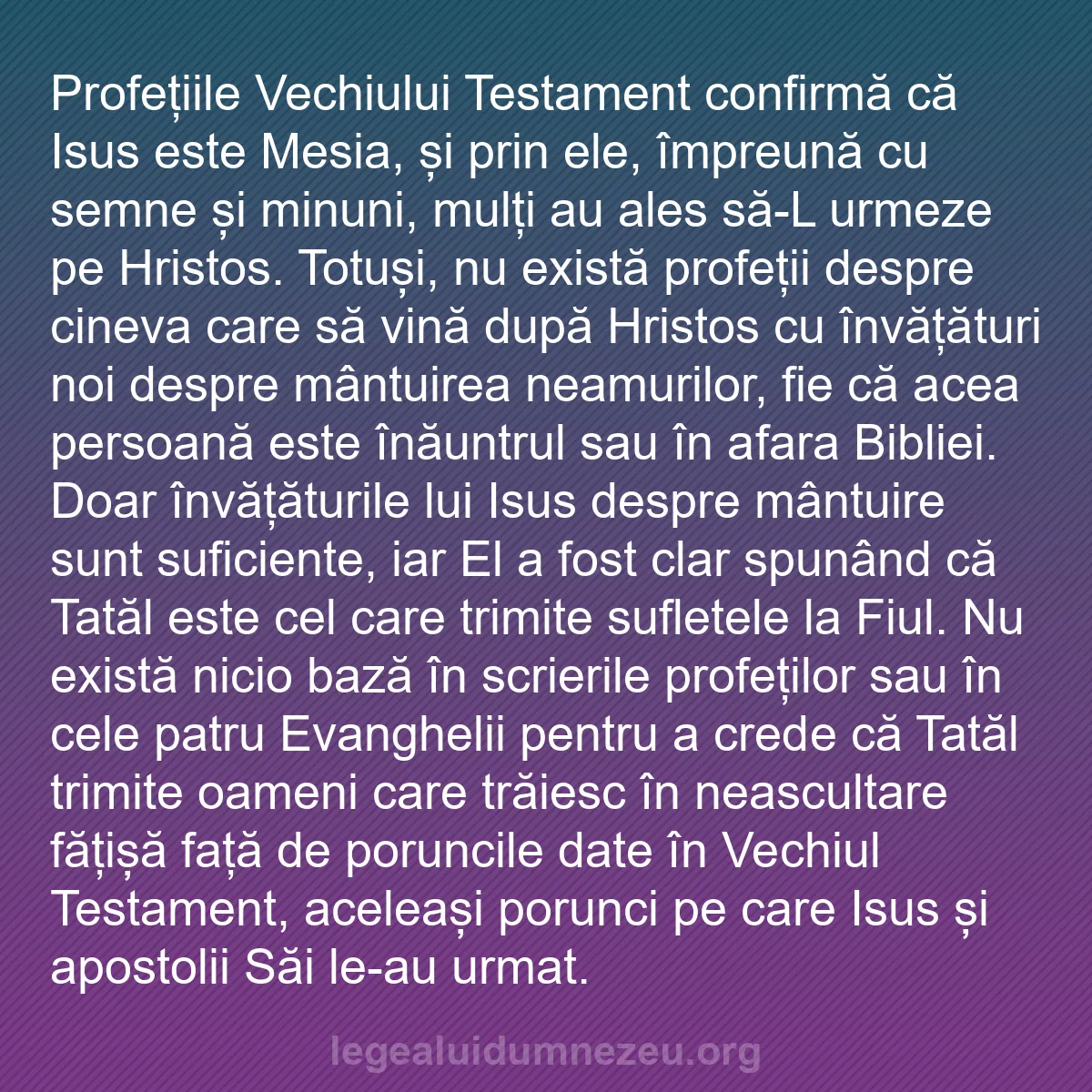 b0434 - Postare despre Legea lui Dumnezeu: Profețiile Vechiului Testament confirmă că Isus este Mesia,...