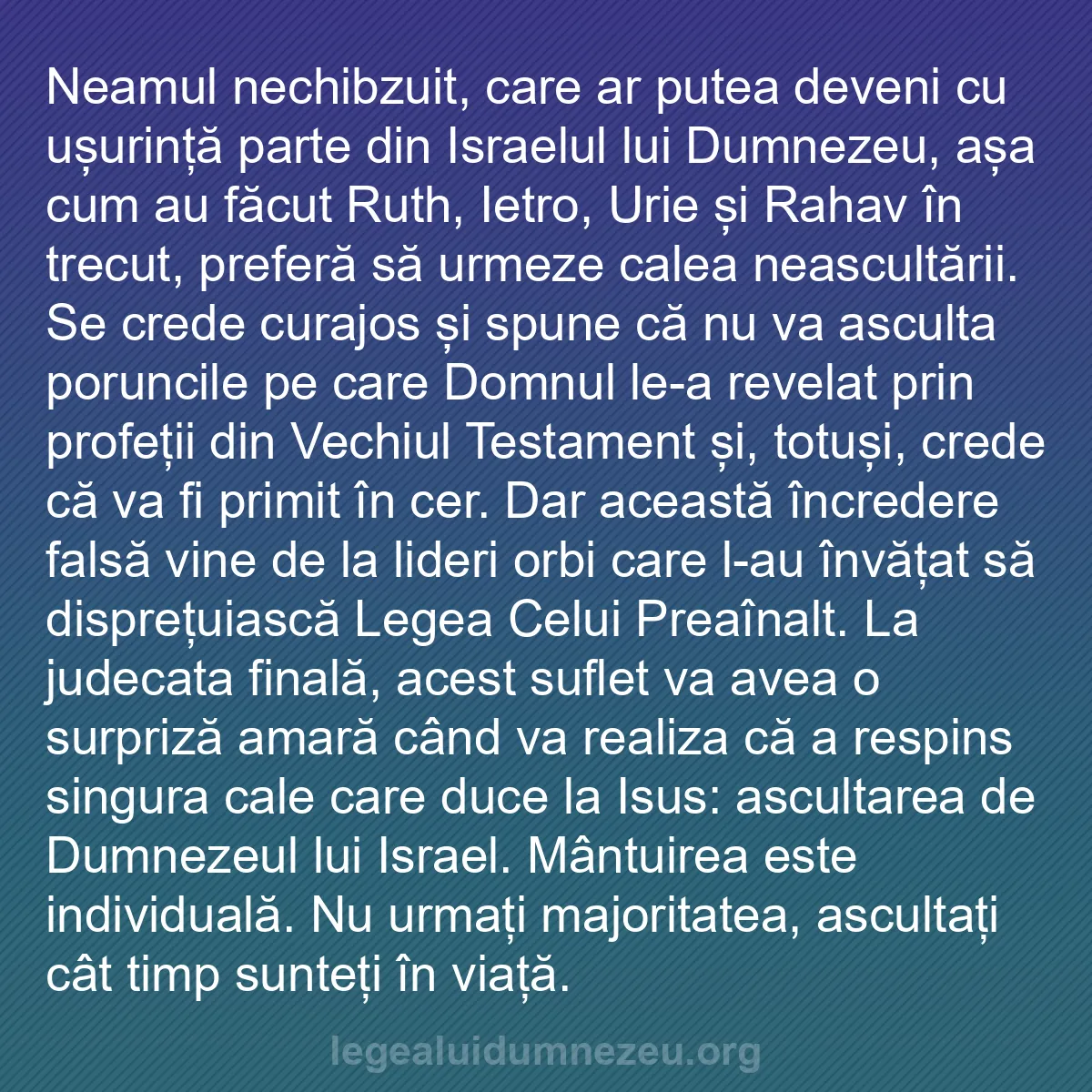 b0437 - Postare despre Legea lui Dumnezeu: Neamul nechibzuit, care ar putea deveni cu ușurință parte din...
