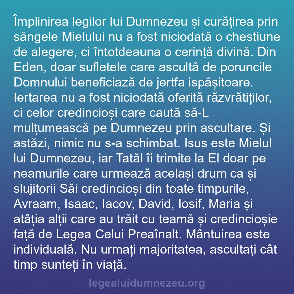 b0475 - Postare despre Legea lui Dumnezeu: Împlinirea legilor lui Dumnezeu și curățirea prin sângele Mielului...