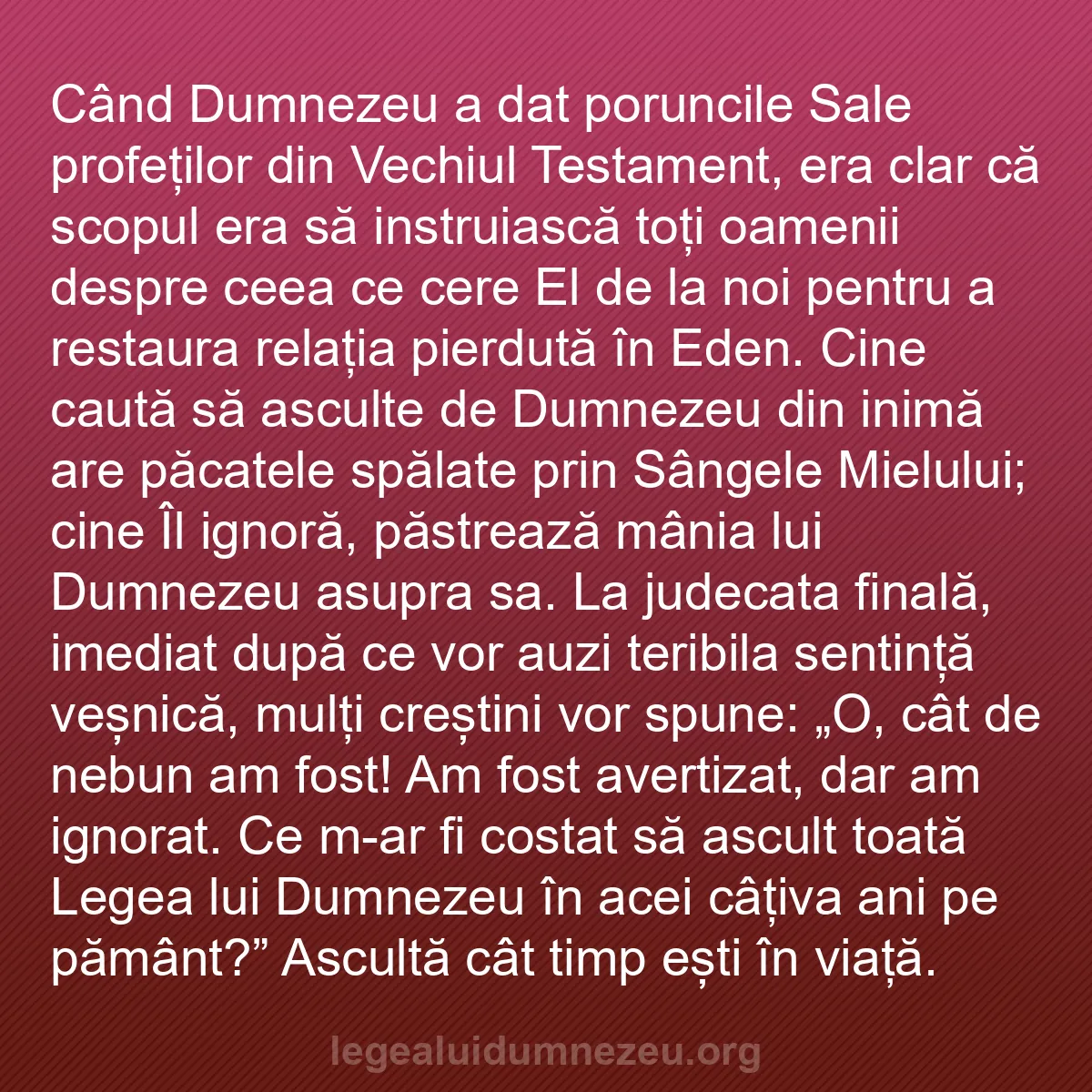 b0479 - Postare despre Legea lui Dumnezeu: Când Dumnezeu a dat poruncile Sale profeților din Vechiul Testament,...