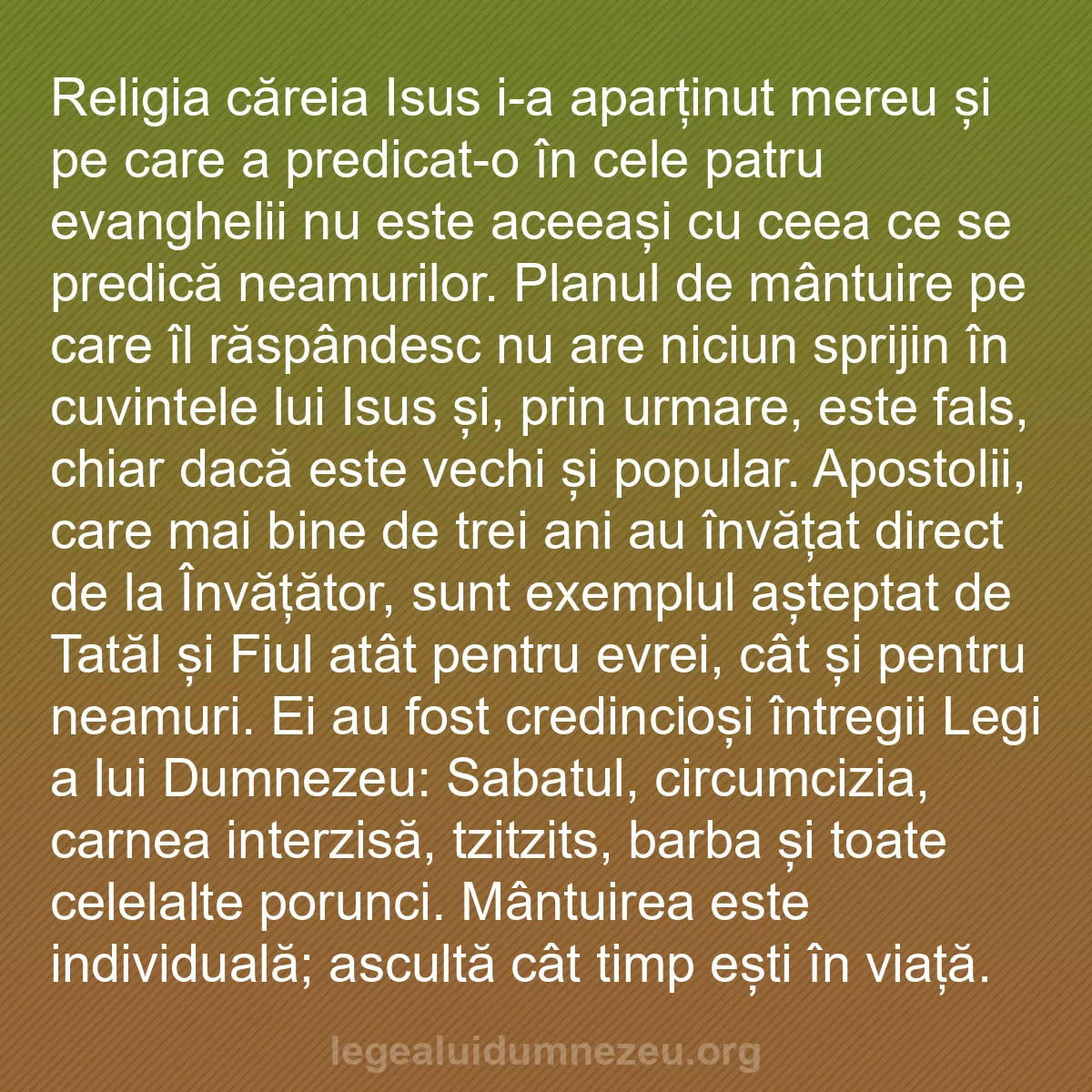 b0489 - Postare despre Legea lui Dumnezeu: Religia căreia Isus i-a aparținut mereu și pe care a predicat-o...