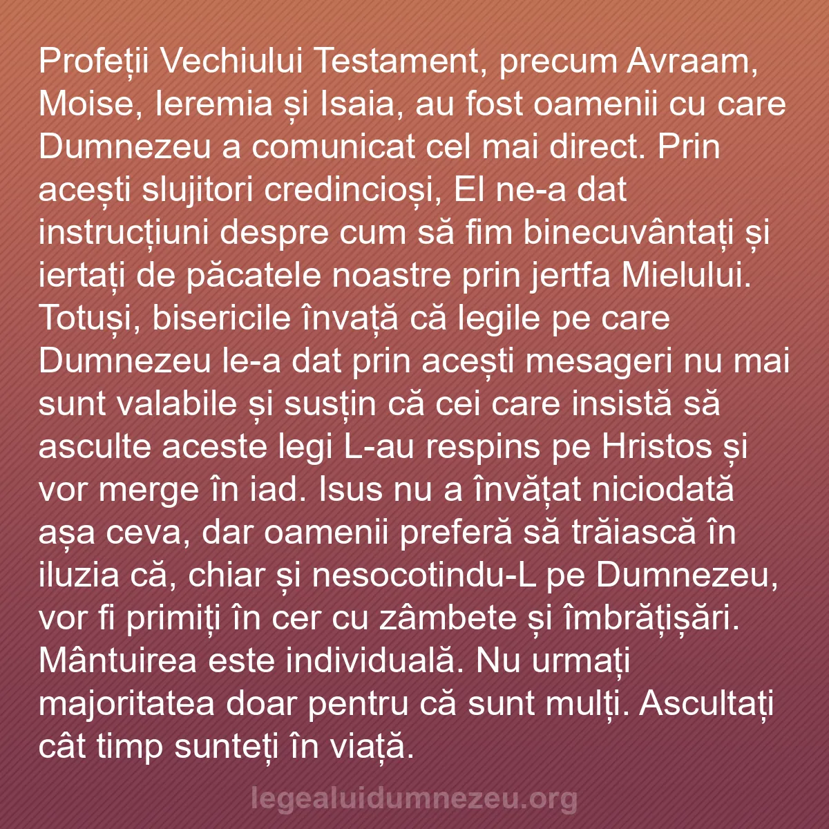 b0526 - Postare despre Legea lui Dumnezeu: Profeții Vechiului Testament, precum Avraam, Moise, Ieremia...