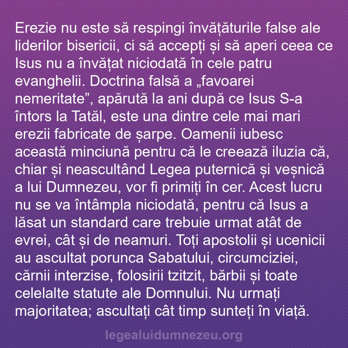 b0571 - Postare despre Legea lui Dumnezeu: Erezie nu este să respingi învățăturile false ale liderilor...